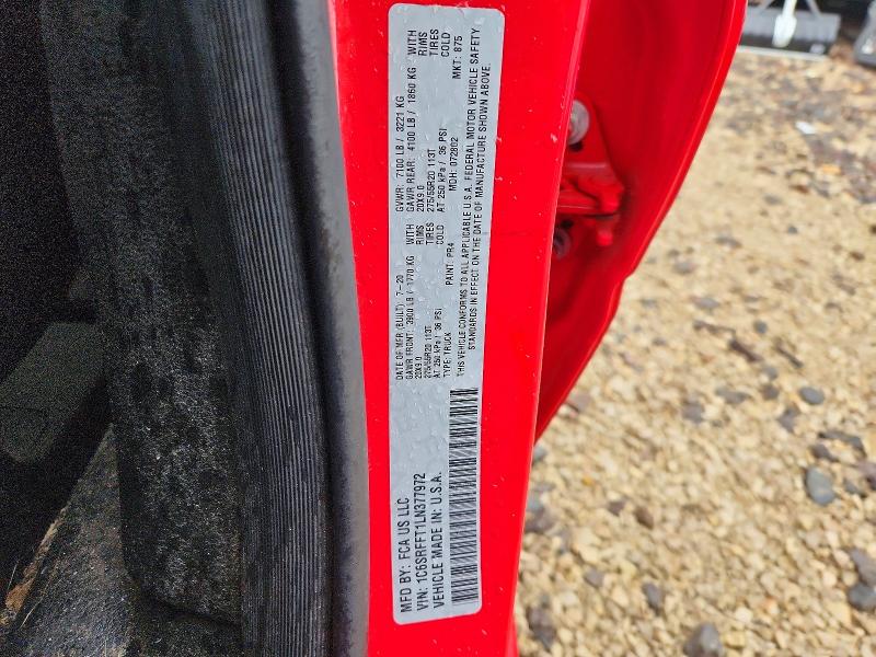 Продажа на аукционе авто 2020 Ram 1500, vin: 1C6SRFFT1LN377972, номер лота: 53831106