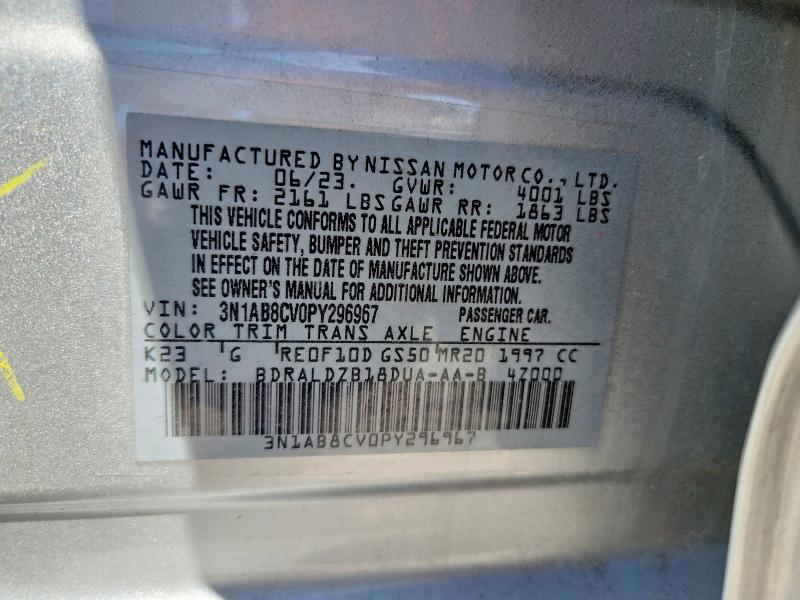 Aukcja sprzedaży 2023 Nissan Sentra, vin: 3N1AB8CV0PY296967, numer aukcji: 52948296