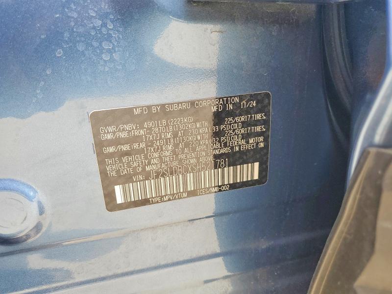 53650826 :رقم المزاد ، JF2SLDBCXSH521781 vin ، 2025 Subaru Forester مزاد بيع