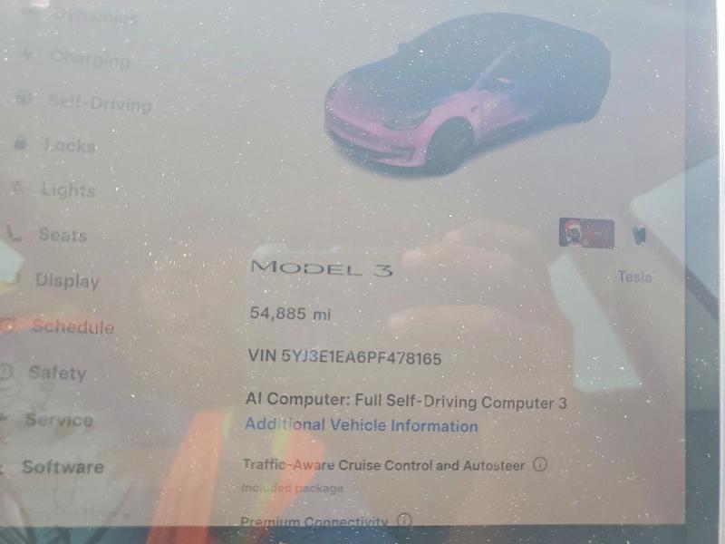 Aukcja sprzedaży 2023 Tesla Model 3, vin: 5YJ3E1EA6PF478165, numer aukcji: 54510036