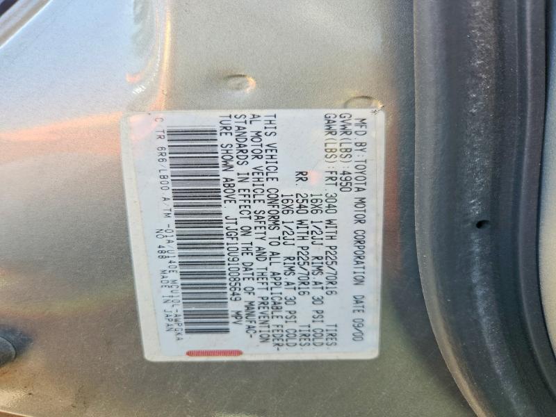 53427166 :رقم المزاد ، JTJGF10U910085649 vin ، 2001 Lexus Rx مزاد بيع