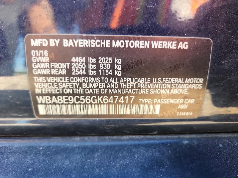 Продаж на аукціоні авто 2016 Bmw 328, vin: WBA8E9C56GK647417, номер лоту: 53779956