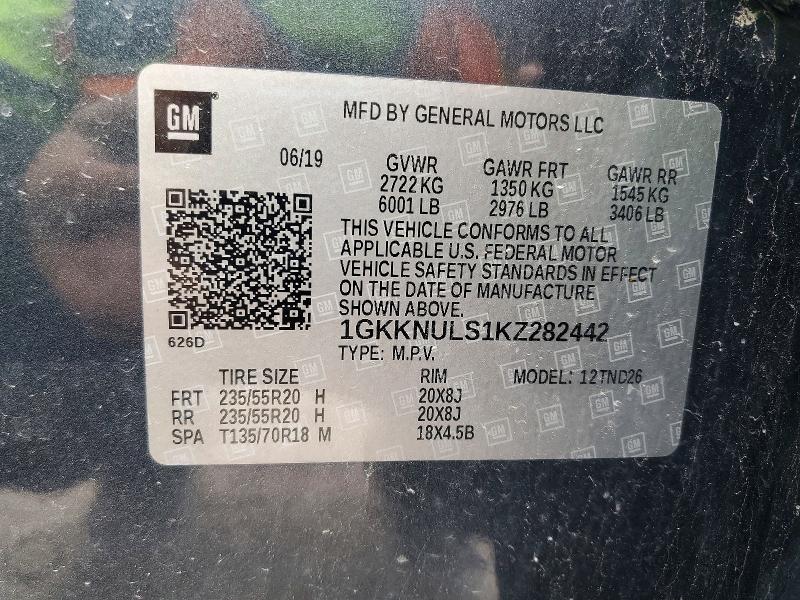 2019 Gmc Acadia მანქანა იყიდება აუქციონზე, vin: 1GKKNULS1KZ282442, აუქციონის ნომერი: 52723166