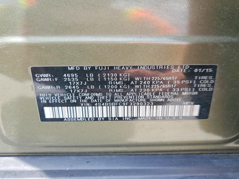 Aukcja sprzedaży 2015 Subaru Outback, vin: 4S4BSBFC9F3290323, numer aukcji: 54986996