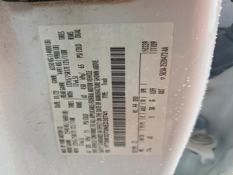Aukcja sprzedaży 2022 Ford F350, vin: 1FT8W3DT0NED30741, numer aukcji: 52701516