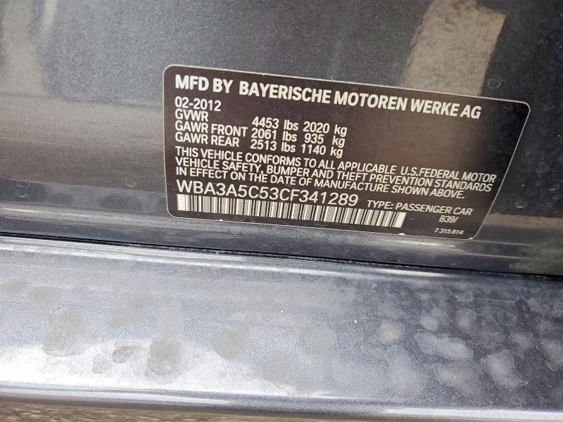 Продажа на аукционе авто 2012 Bmw 328, vin: WBA3A5C53CF341289, номер лота: 53211226