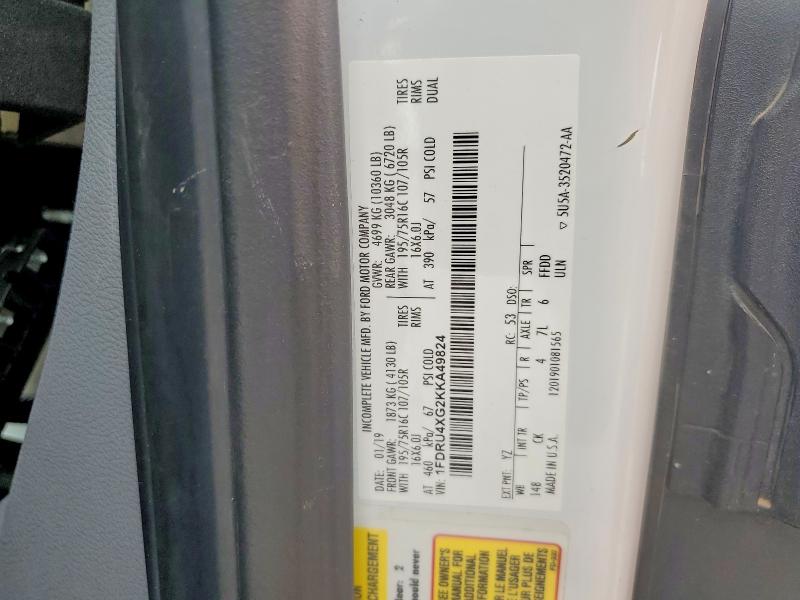 Продаж на аукціоні авто 2019 Ford Transit, vin: 1FDRU4XG2KKA49824, номер лоту: 55740636