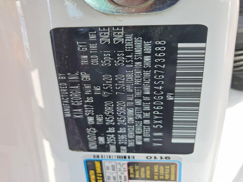 2025 Kia Telluride მანქანა იყიდება აუქციონზე, vin: 5XYP6DGC4SG723688, აუქციონის ნომერი: 50084046
