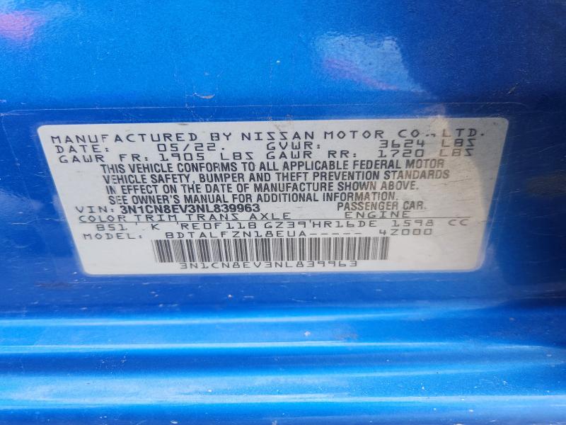 Aukcja sprzedaży 2022 Nissan Versa, vin: 3N1CN8EV3NL839963, numer aukcji: 53033966