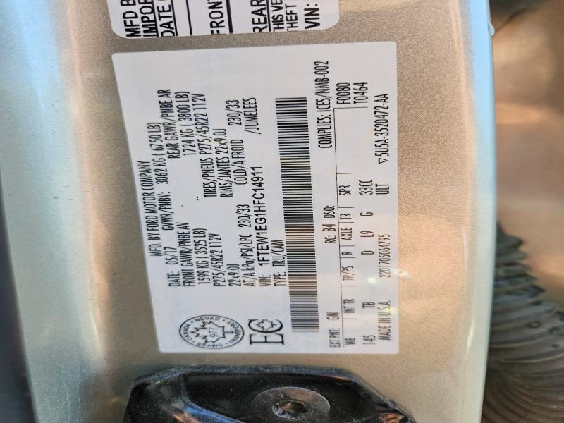 Продажа на аукционе авто 2017 Ford F150, vin: 1FTEW1EG1HFC14911, номер лота: 53050606