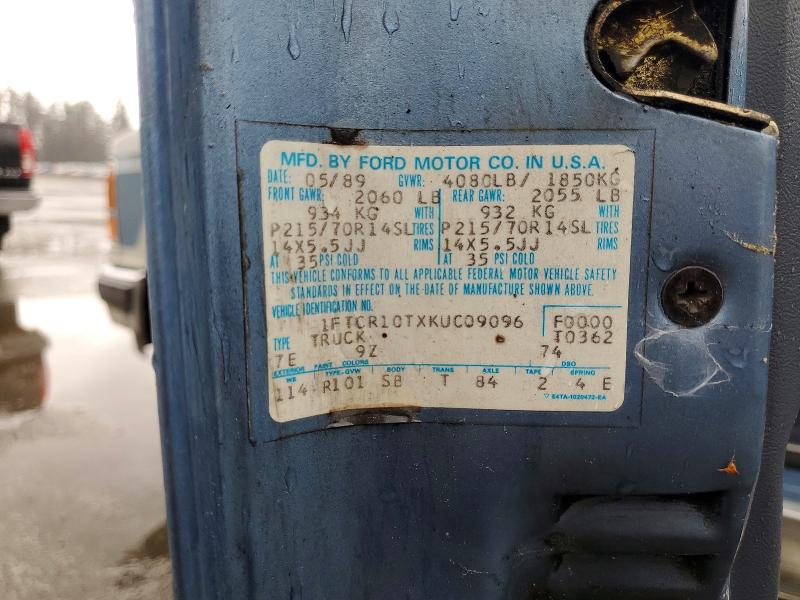 Aukcja sprzedaży 1989 Ford Ranger, vin: 1FTCR10TXKUC09096, numer aukcji: 53838876
