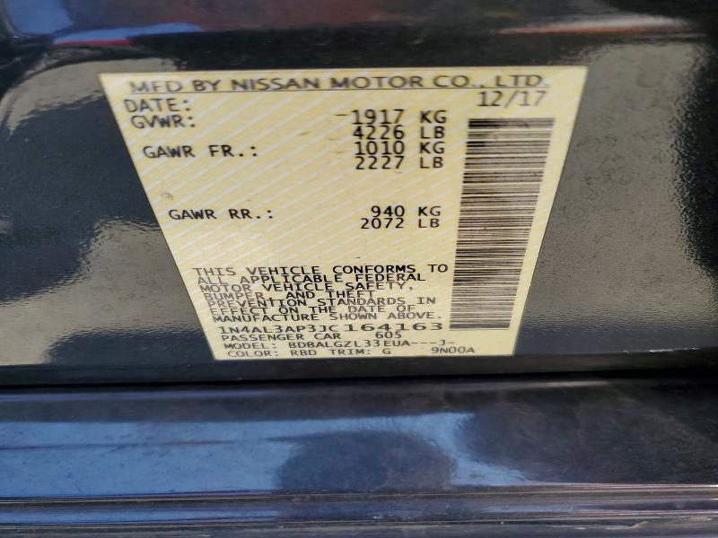 Auction sale of the 2018 Nissan Altima, vin: 1N4AL3AP3JC164163, lot number: 52008536