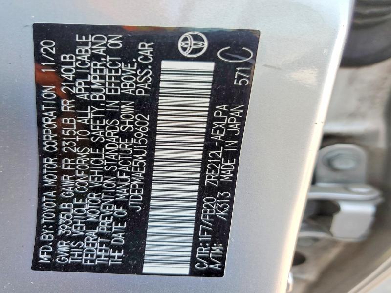 2021 Toyota Corolla მანქანა იყიდება აუქციონზე, vin: JTDEPMAE5MJ159602, აუქციონის ნომერი: 53835616