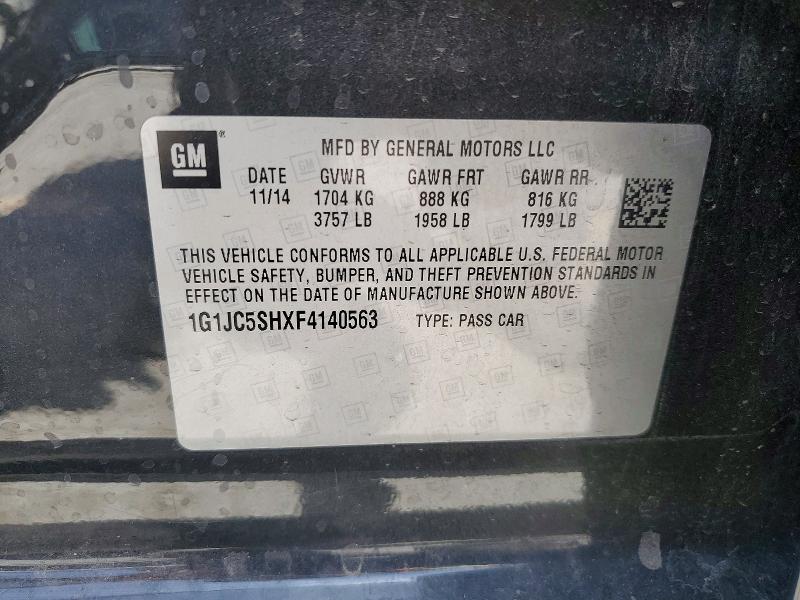 Продаж на аукціоні авто 2015 Chevrolet Sonic, vin: 1G1JC5SHXF4140563, номер лоту: 51900846