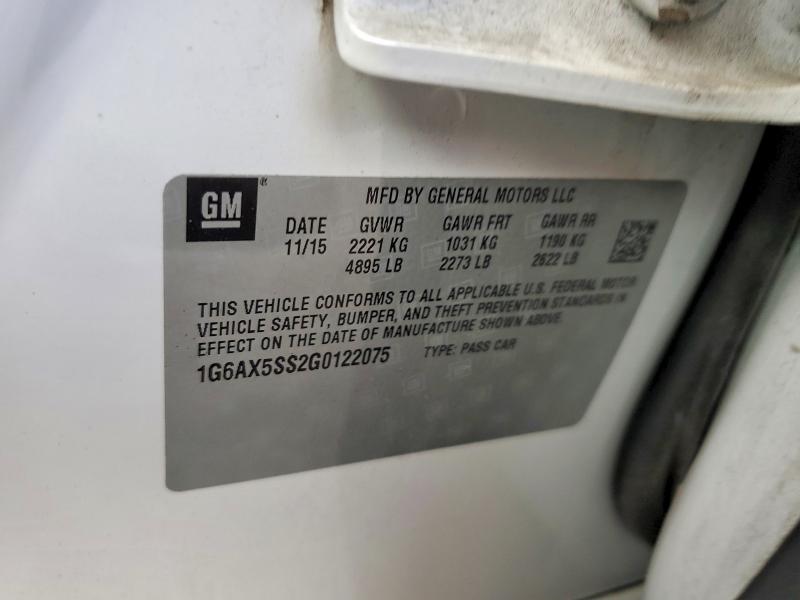Продажа на аукционе авто 2016 Cadillac Cts, vin: 1G6AX5SS2G0122075, номер лота: 52297966