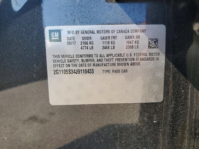 Продаж на аукціоні авто 2018 Chevrolet Impala, vin: 2G1105S34J9118433, номер лоту: 53907946