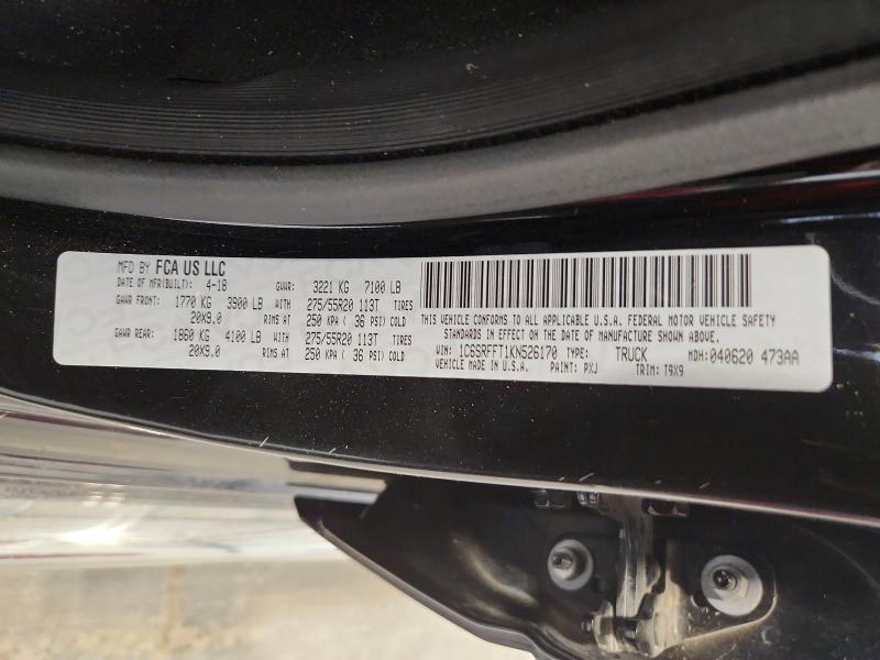 Auction sale of the 2019 Ram 1500, vin: 1C6SRFFT1KN526170, lot number: 53375896