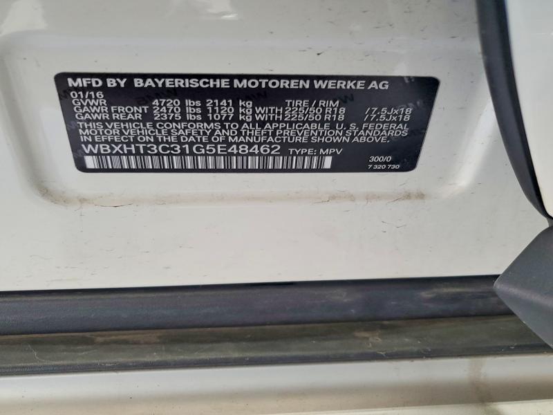 53185226 :رقم المزاد ، WBXHT3C31G5E48462 vin ، 2016 Bmw X1 مزاد بيع