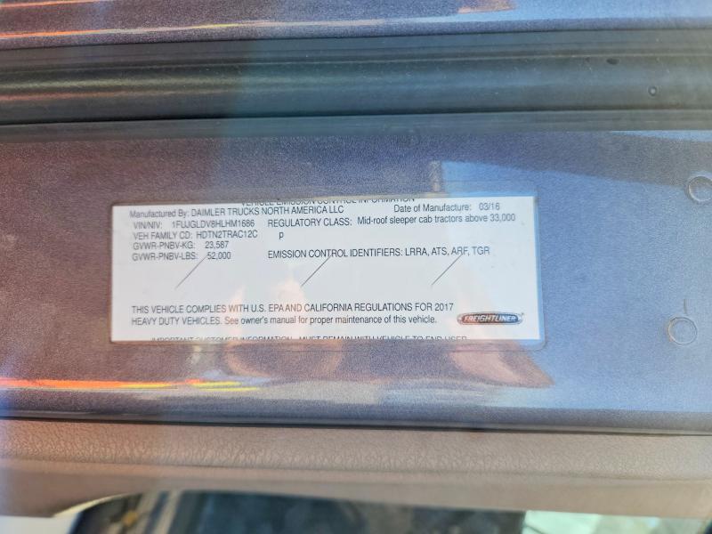 Aukcja sprzedaży 2017 Freightliner Cascadia, vin: 1FUJGLDV8HLHM1686, numer aukcji: 54066296
