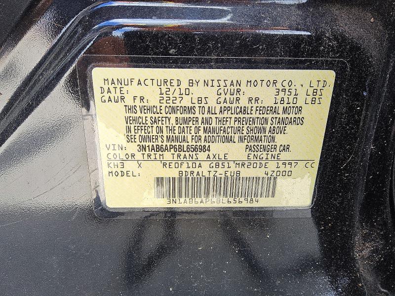 Aukcja sprzedaży 2011 Nissan Sentra, vin: 3N1AB6AP6BL656984, numer aukcji: 54468046