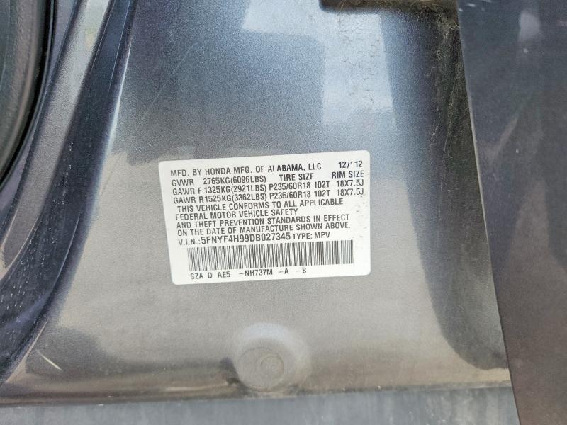 Продаж на аукціоні авто 2013 Honda Pilot, vin: 5FNYF4H99DB027345, номер лоту: 51904756