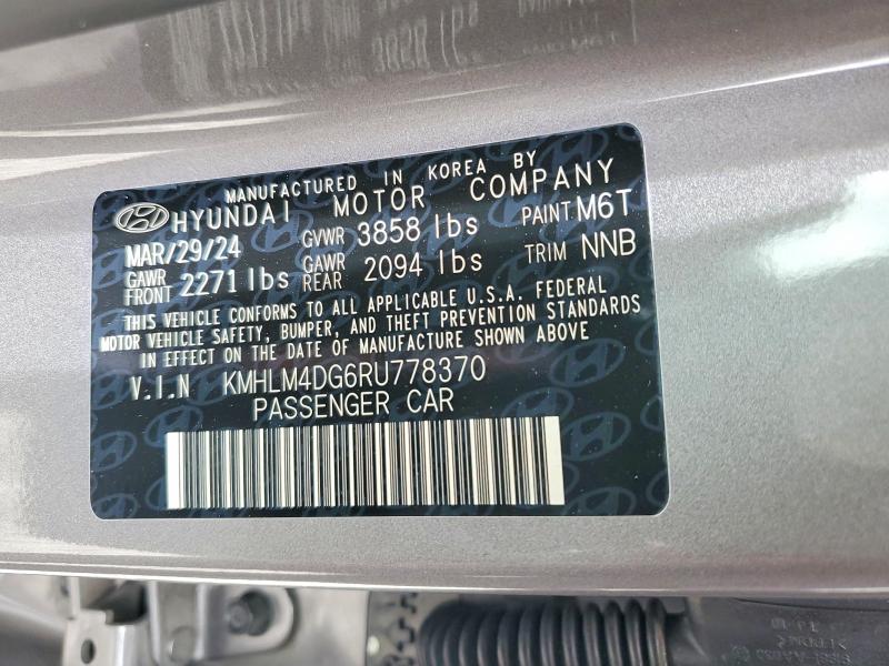 Продаж на аукціоні авто 2024 Hyundai Elantra, vin: KMHLM4DG6RU778370, номер лоту: 54663056