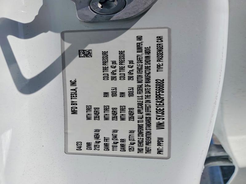 Aukcja sprzedaży 2023 Tesla Model 3, vin: 5YJ3E1EA3PF566882, numer aukcji: 55533876