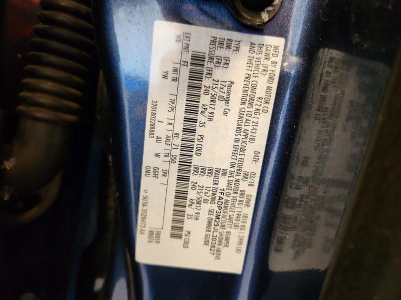54170846 :رقم المزاد ، 1FADP3M29JL303827 vin ، 2018 Ford Focus مزاد بيع