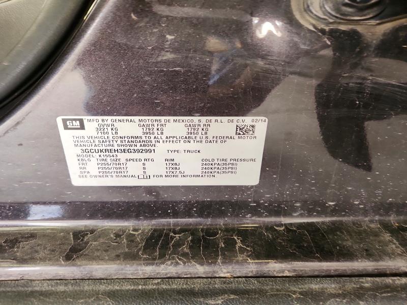 52380276 :رقم المزاد ، 3GCUKREH3EG392991 vin ، 2014 Chevrolet Silverado مزاد بيع
