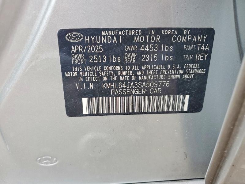 2025 Hyundai Sonata მანქანა იყიდება აუქციონზე, vin: KMHL64JA3SA509776, აუქციონის ნომერი: 54482176