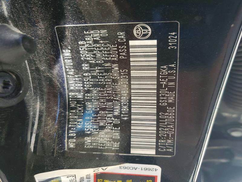 52822116 :رقم المزاد ، 4T1BK3DB4BU430315 vin ، 2011 Toyota Avalon مزاد بيع