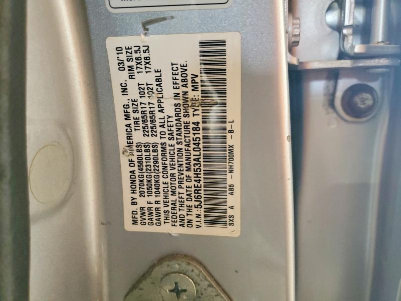 Продаж на аукціоні авто 2010 Honda Cr-v, vin: 5J6RE4H53AL045184, номер лоту: 54466026