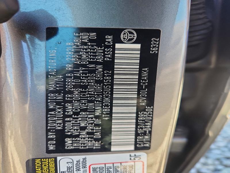 52408436 :رقم المزاد ، 4T1BE30K35U515812 vin ، 2005 Toyota Camry مزاد بيع