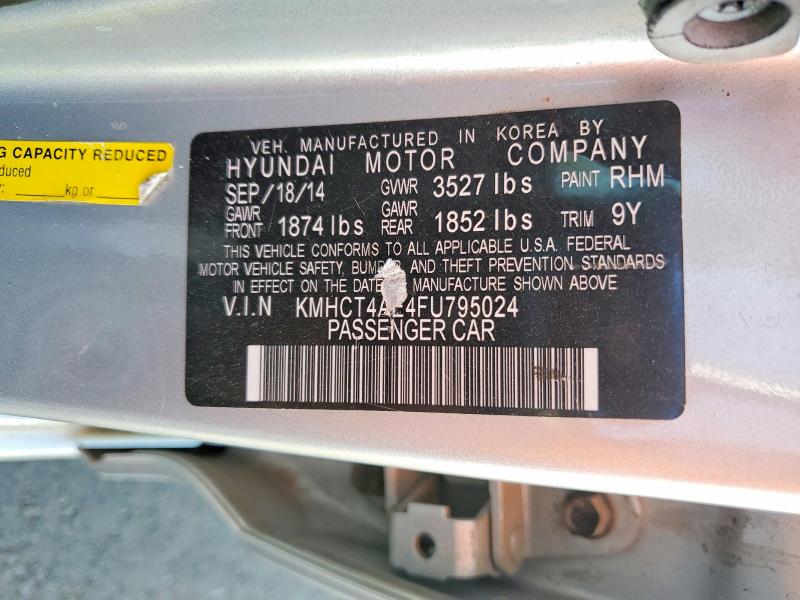 2015 Hyundai Accent მანქანა იყიდება აუქციონზე, vin: KMHCT4AE4FU795024, აუქციონის ნომერი: 53734976
