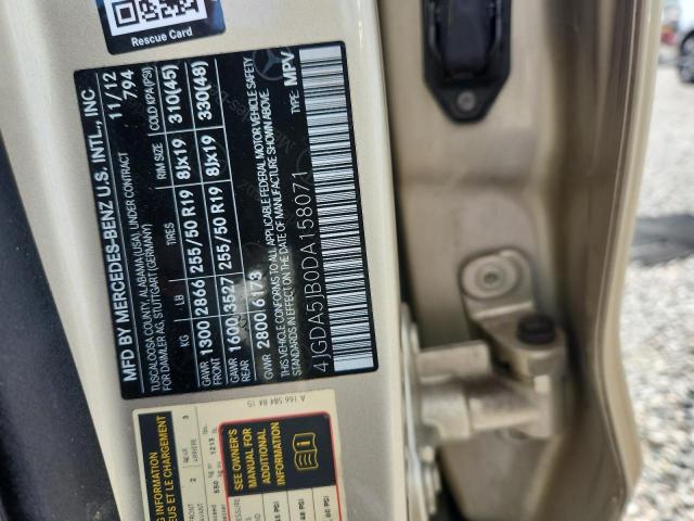Продажа на аукционе авто 2013 Mercedes-benz Ml, vin: 4JGDA5JB0DA158071, номер лота: 54717806