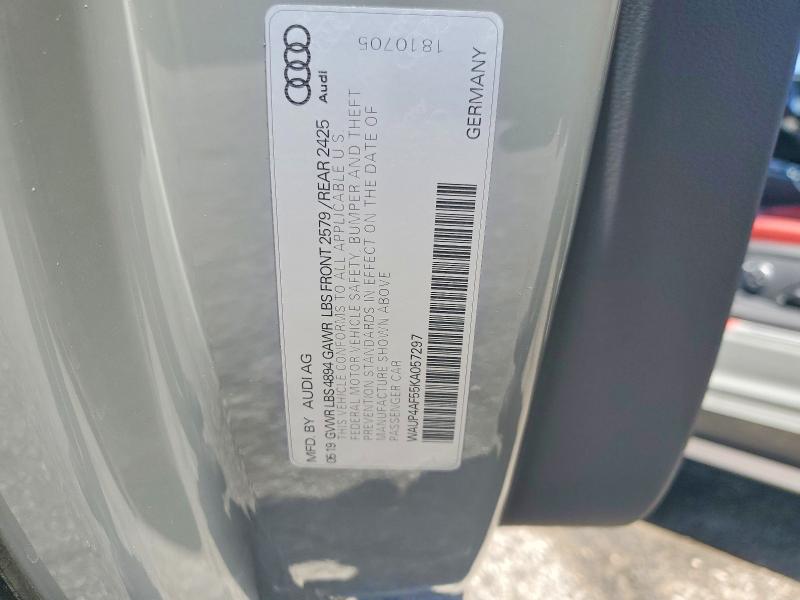 2019 Audi S5 მანქანა იყიდება აუქციონზე, vin: WAUP4AF55KA057297, აუქციონის ნომერი: 54007476