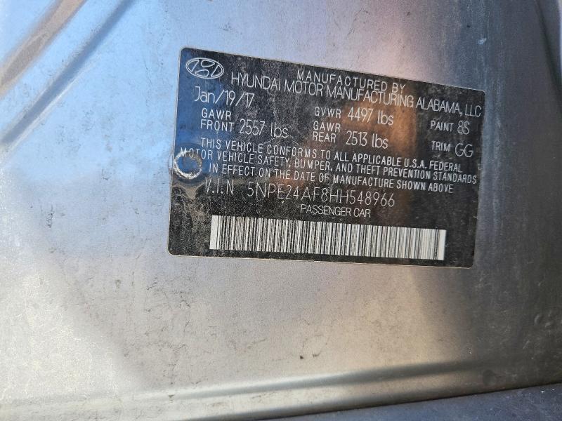 Aukcja sprzedaży 2017 Hyundai Sonata, vin: 5NPE24AF8HH548966, numer aukcji: 53315236