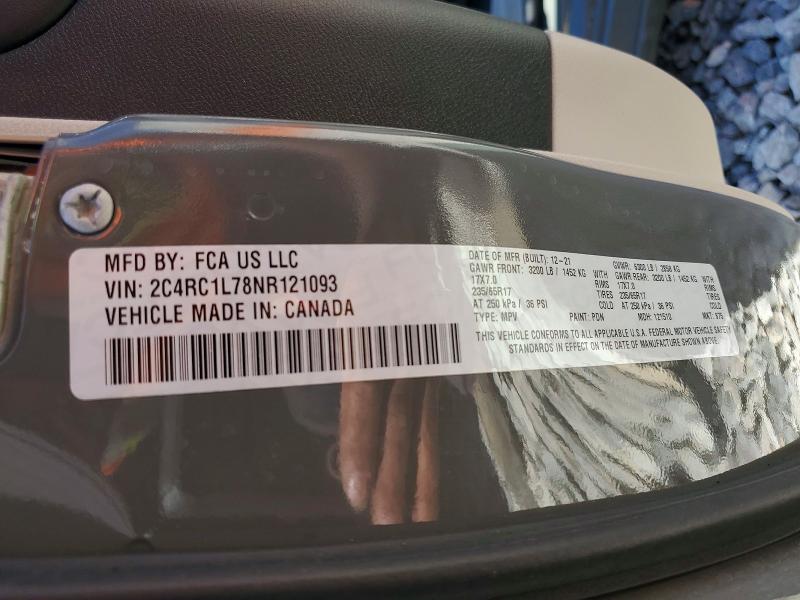 Продажа на аукционе авто 2022 Chrysler Pacifica, vin: 2C4RC1L78NR121093, номер лота: 53224666