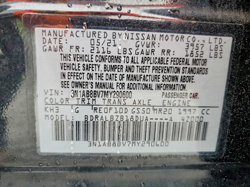 Aukcja sprzedaży 2021 Nissan Sentra, vin: 3N1AB8BV7MY290600, numer aukcji: 54967466