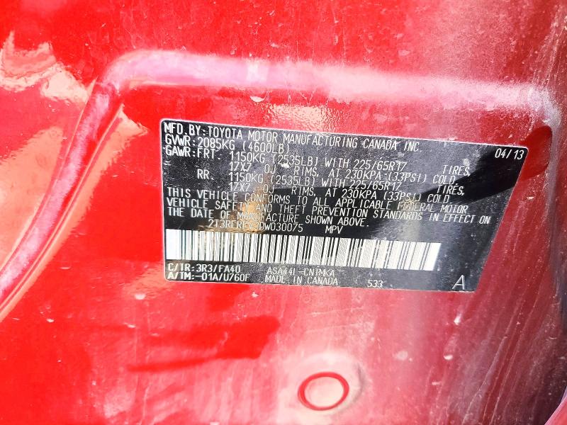 Aukcja sprzedaży 2013 Toyota Rav4, vin: 2T3RFREV3DW030075, numer aukcji: 52074666