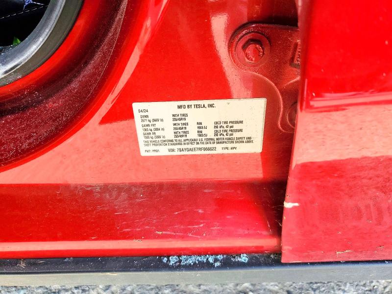 Aukcja sprzedaży 2024 Tesla Model Y, vin: 7SAYGAEE7RF066622, numer aukcji: 55207416