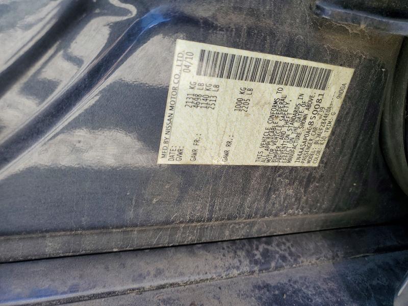 2010 Nissan Maxima მანქანა იყიდება აუქციონზე, vin: 1N4AA5AP0AC850081, აუქციონის ნომერი: 52969956