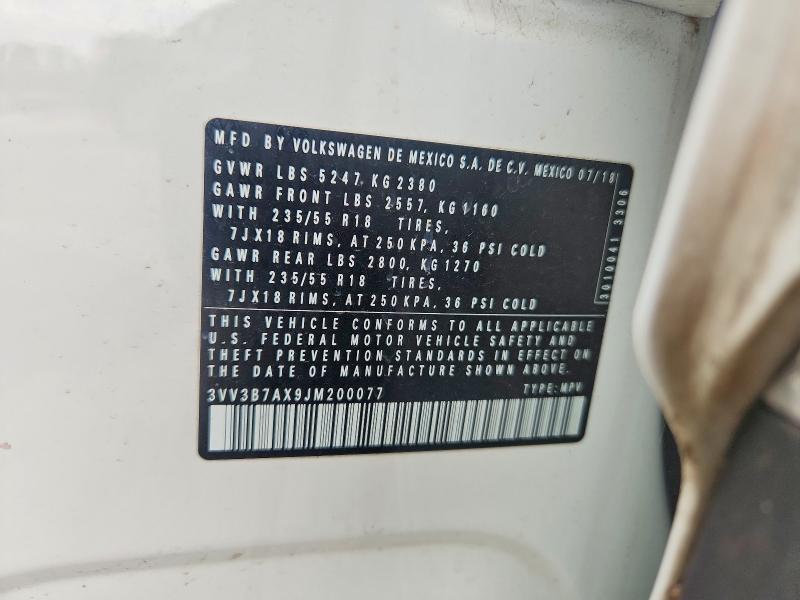 Продаж на аукціоні авто 2018 Volkswagen Tiguan, vin: 3VV3B7AX9JM200077, номер лоту: 52919336
