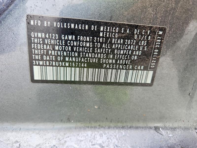 Aukcja sprzedaży 2019 Volkswagen Jetta, vin: 3VWEB7BU9KM157144, numer aukcji: 52763466