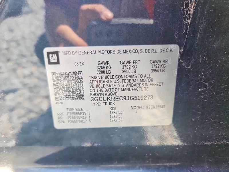 2018 Chevrolet Silverado მანქანა იყიდება აუქციონზე, vin: 3GCUKREC9JG519273, აუქციონის ნომერი: 52510886