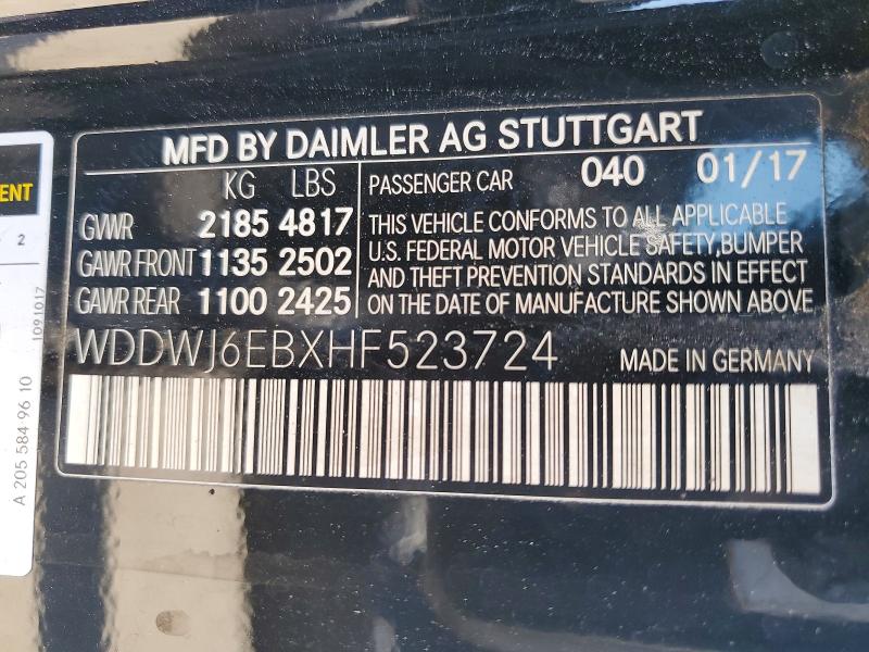 Продаж на аукціоні авто 2017 Mercedes-benz C43, vin: WDDWJ6EBXHF523724, номер лоту: 54340416