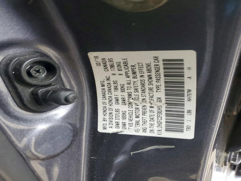 Продажа на аукционе авто 2018 Honda Civic, vin: 2HGFC2F5XJH537604, номер лота: 55676376
