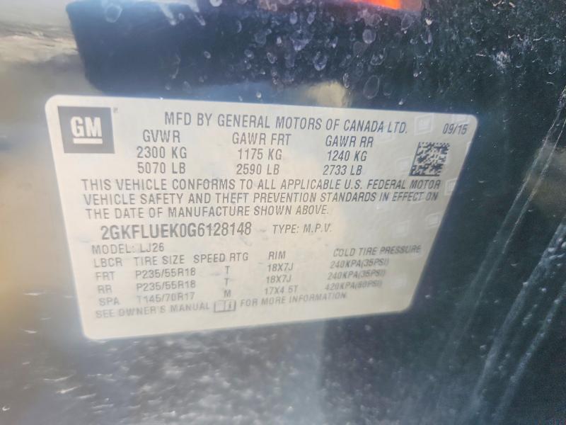 Продаж на аукціоні авто 2016 Gmc Terrain, vin: 2GKFLUEK0G6128148, номер лоту: 55541376