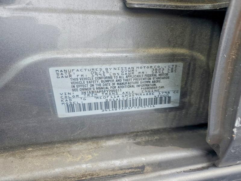2015 Nissan Sentra მანქანა იყიდება აუქციონზე, vin: 3N1AB7AP5FY295911, აუქციონის ნომერი: 54648146