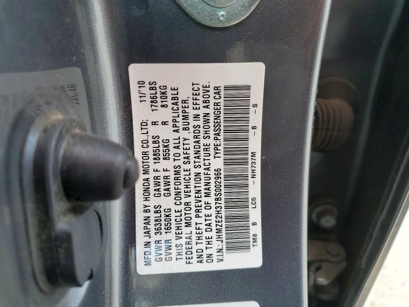 55170516 :رقم المزاد ، JHMZE2H37BS002966 vin ، 2011 Honda Insight مزاد بيع